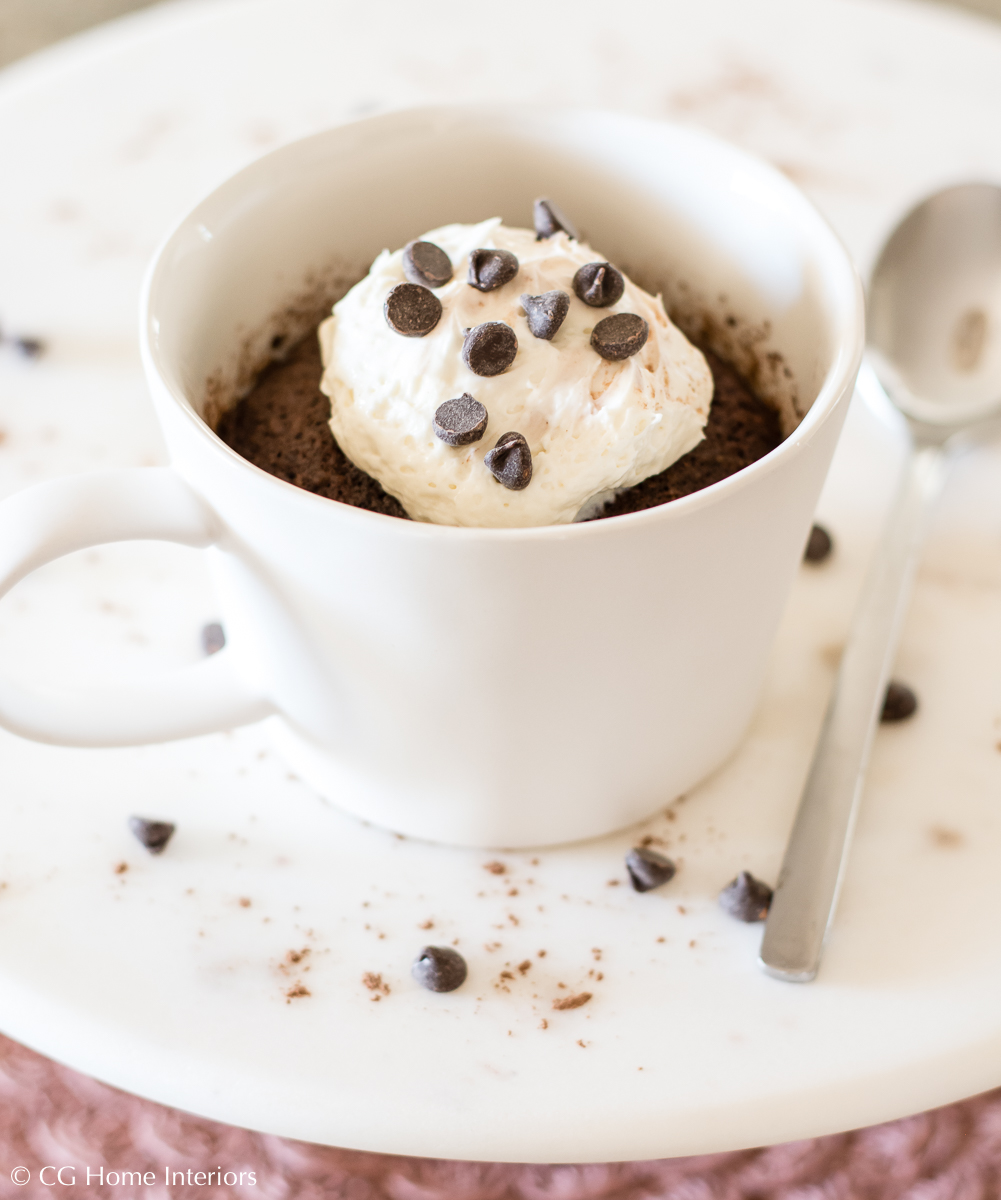 90-second Keto Thin Mint Mug Cake w/ Cheesecake Frosting