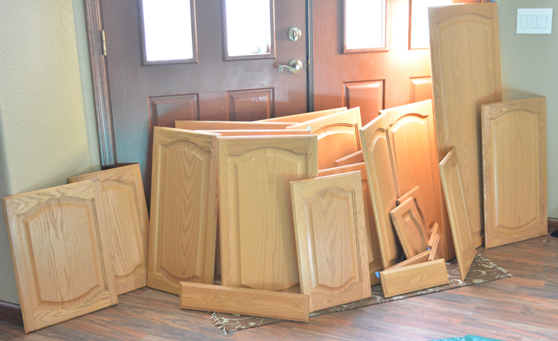 DIY Painted Kitchen Cabinets Process