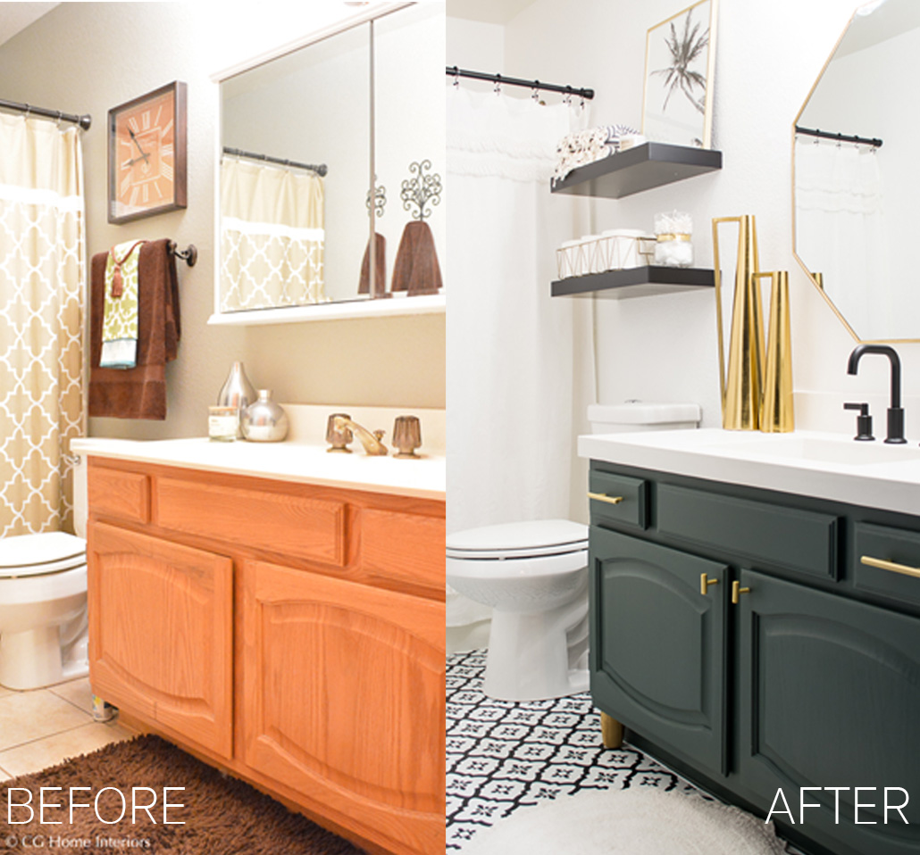 Modern Guest Bathroom Renovation on a Budget – One Room Challenge REVEAL
