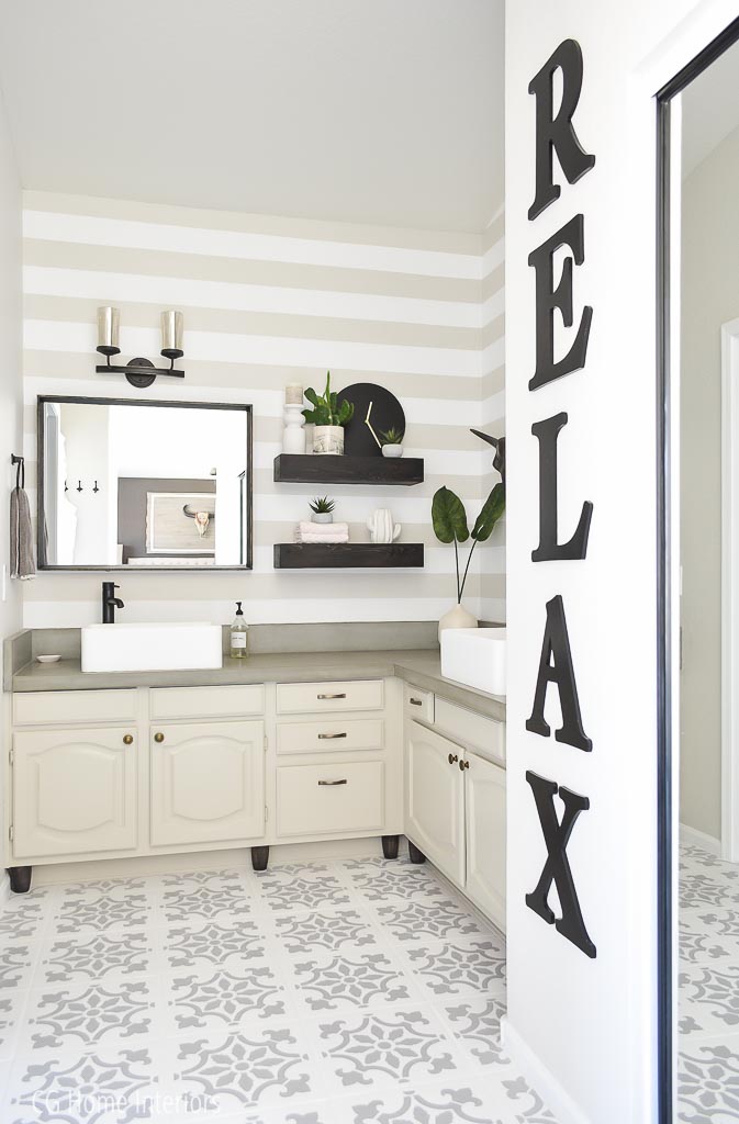 Builder Grade Bathroom Remodel on a Budget Before and After