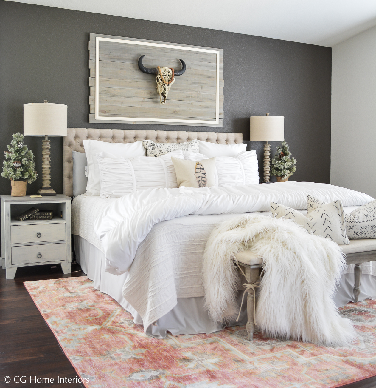 Boho Inspired Christmas Bedroom Decorating