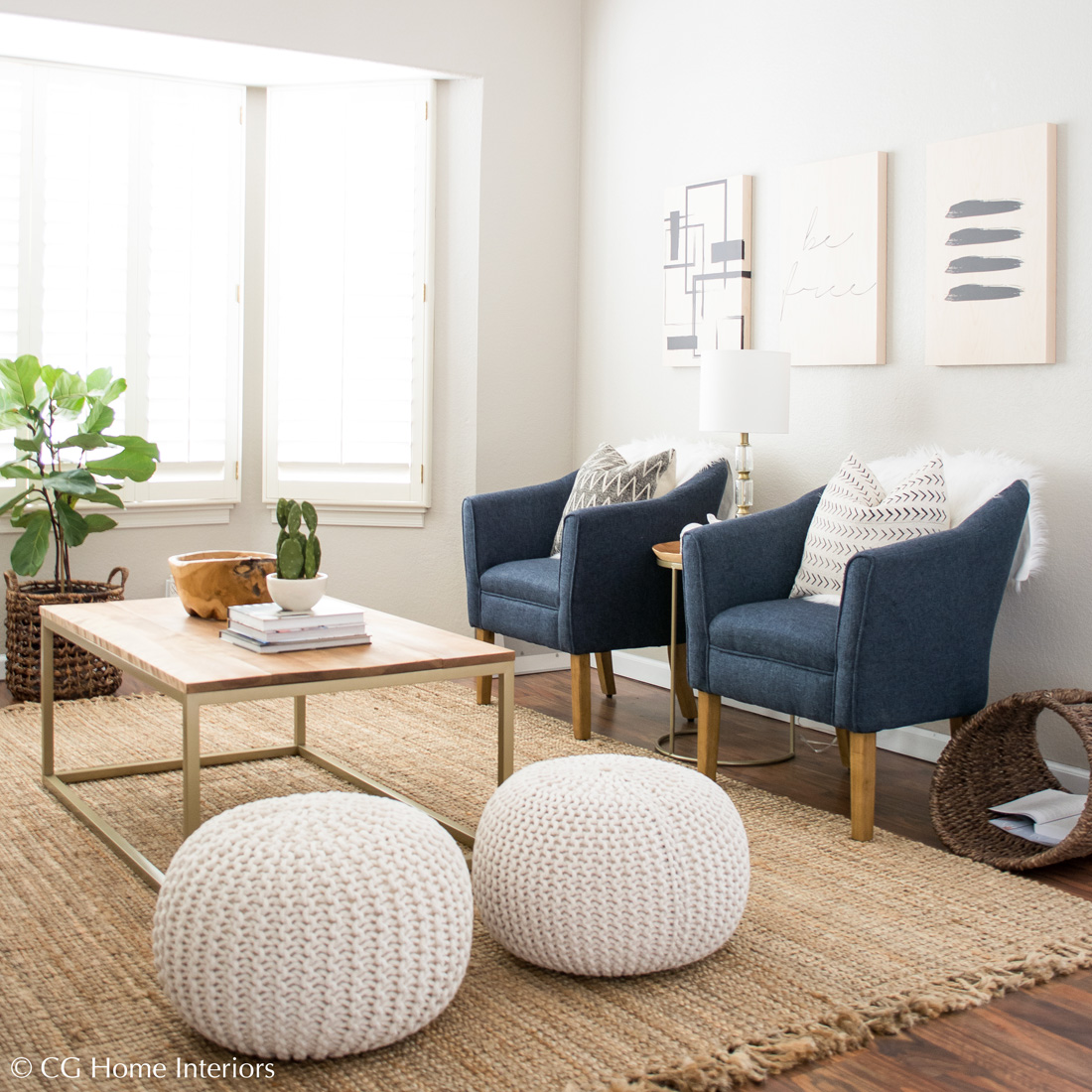 DIY Gold and Wood Coffee Table