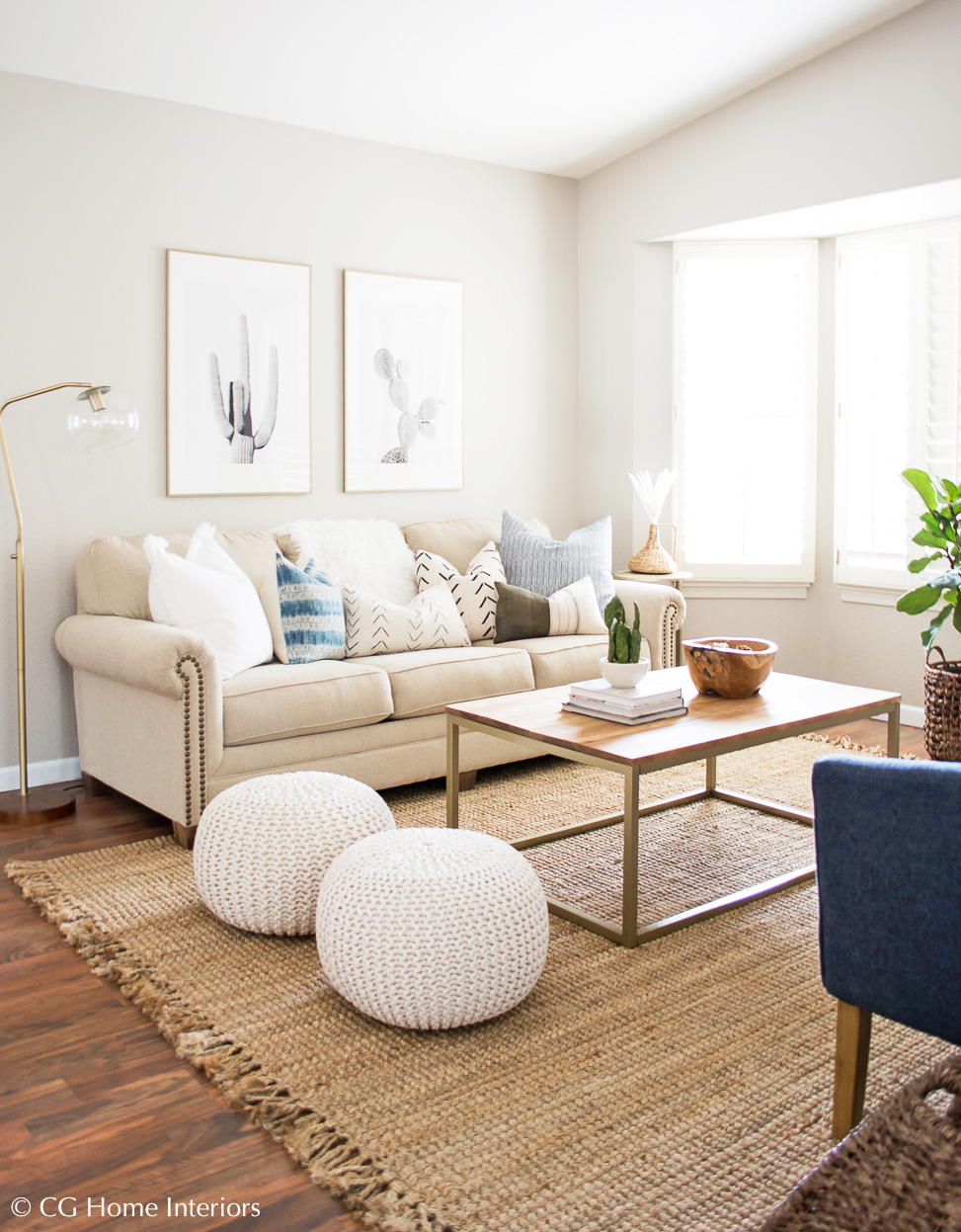 DIY Gold and Wood Coffee Table Finished Product