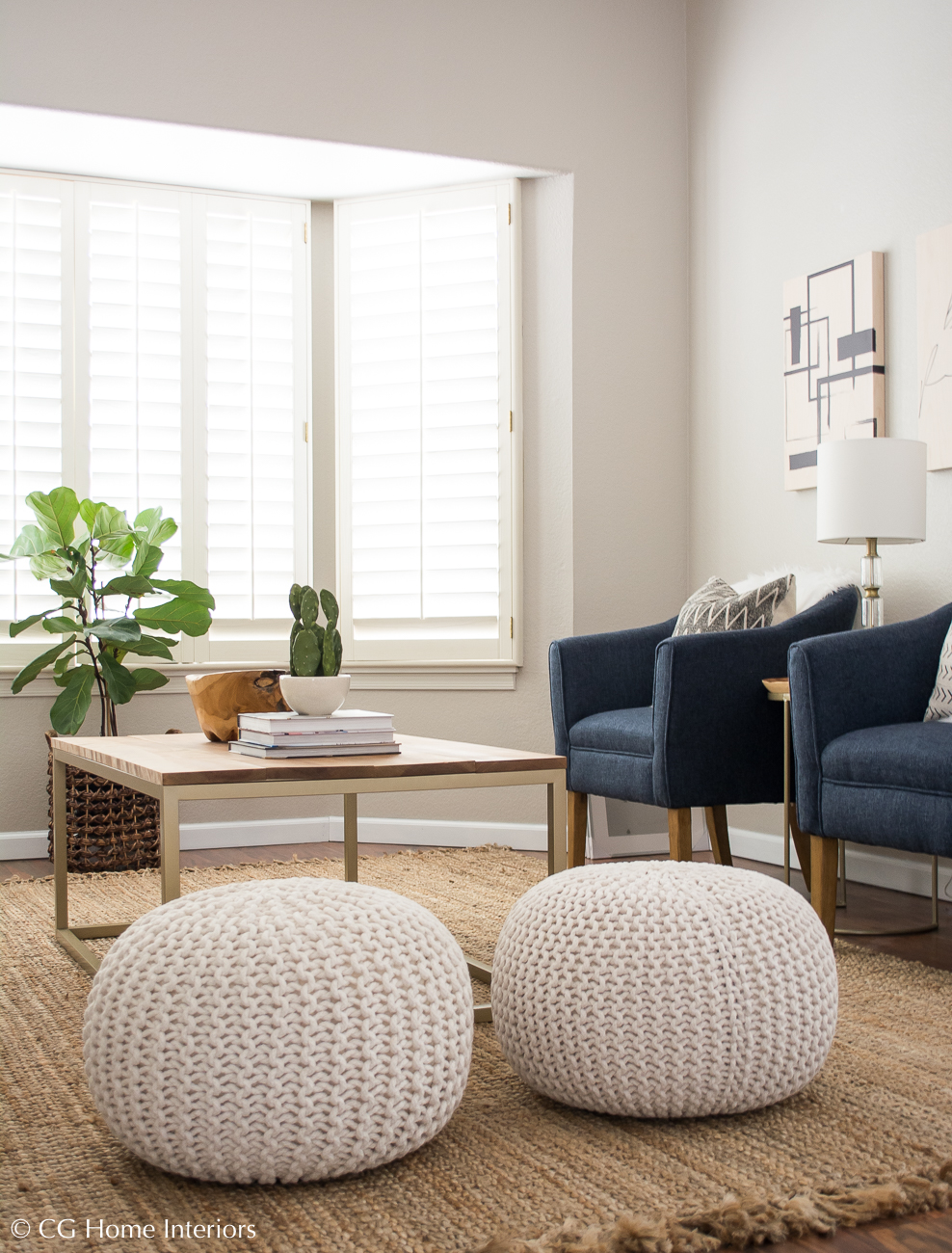 DIY Gold and Wood Coffee Table Finished Product