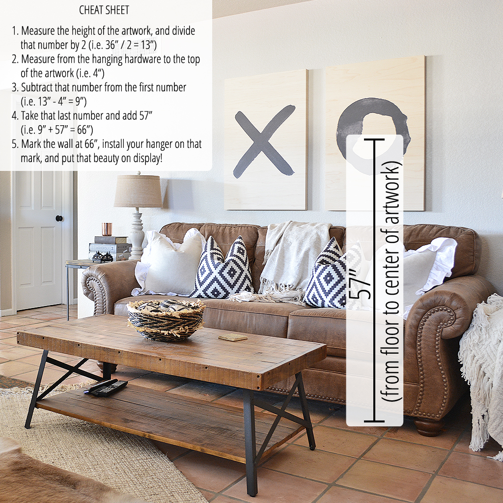 How to Hang Wall Decor at the Correct Height Cheat Sheet