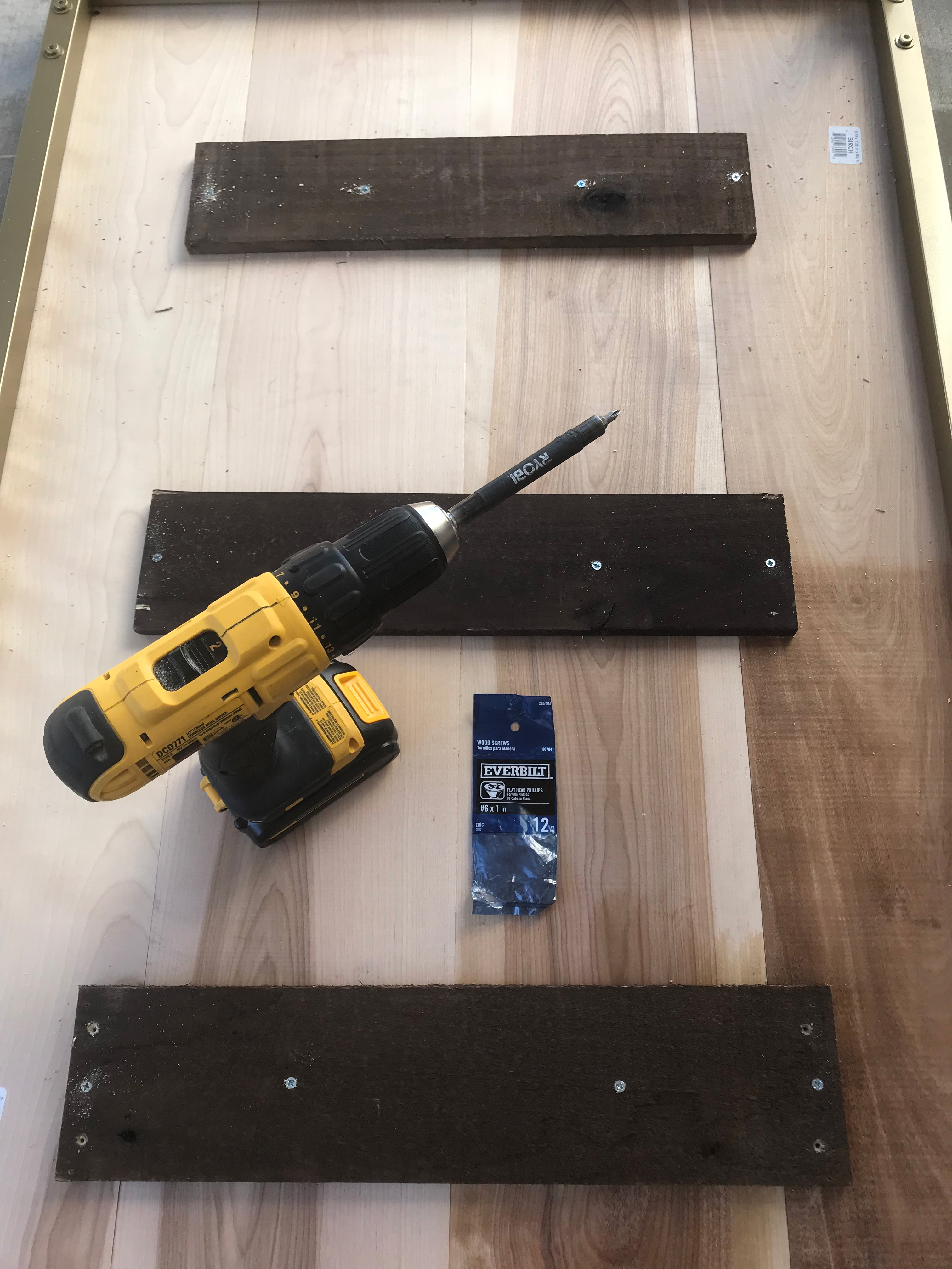 DIY Gold and Wood Coffee Table