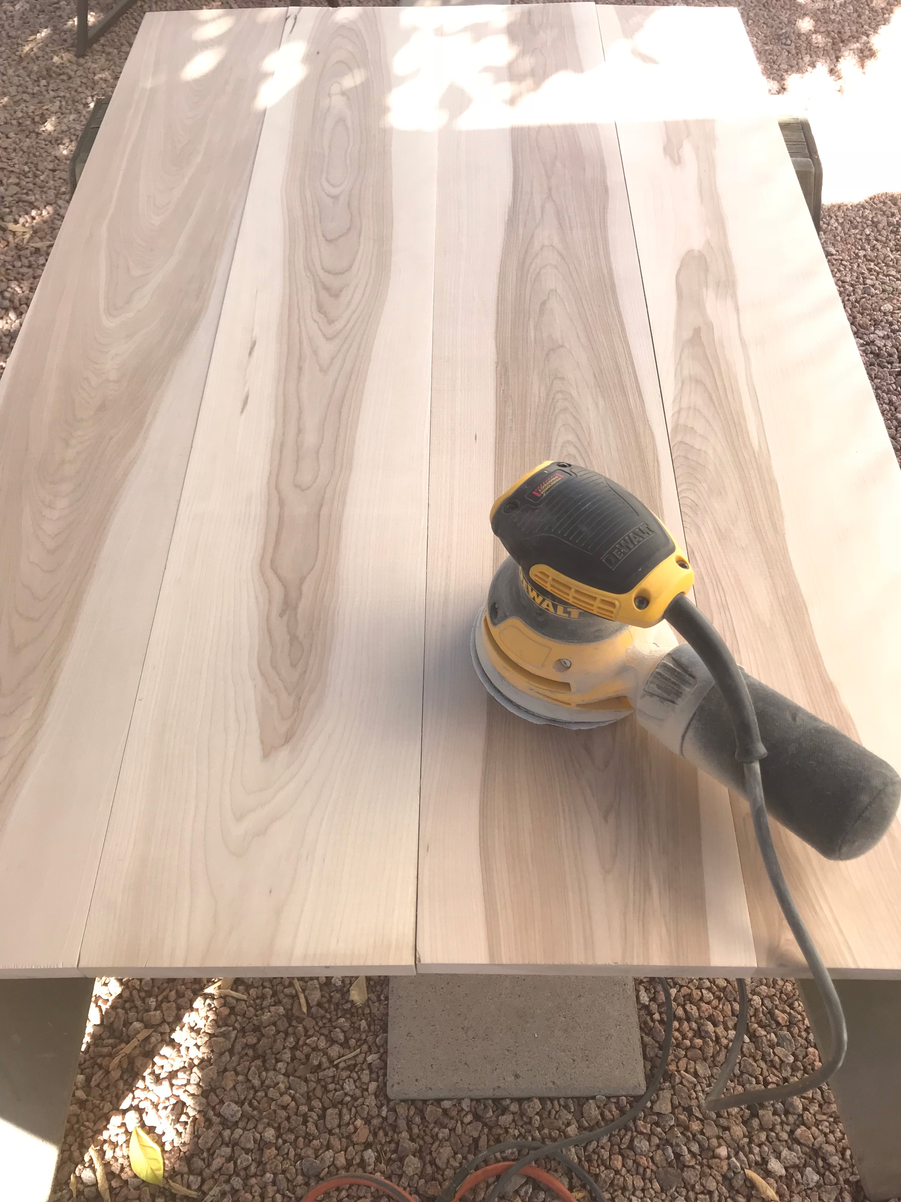 DIY Gold and Wood Coffee Table