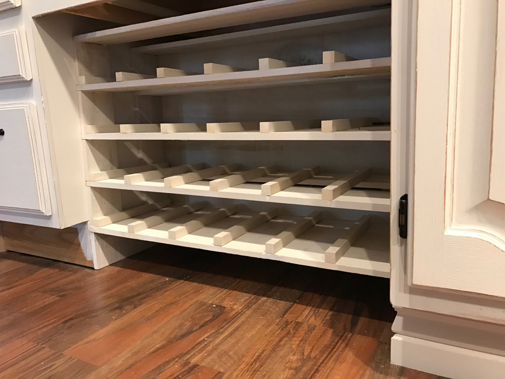 Built in Desk Converted to Wine Rack