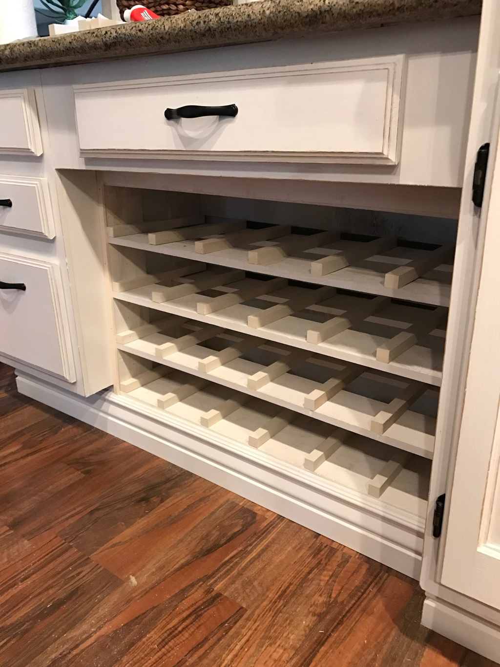Built in Desk Converted to Wine Rack