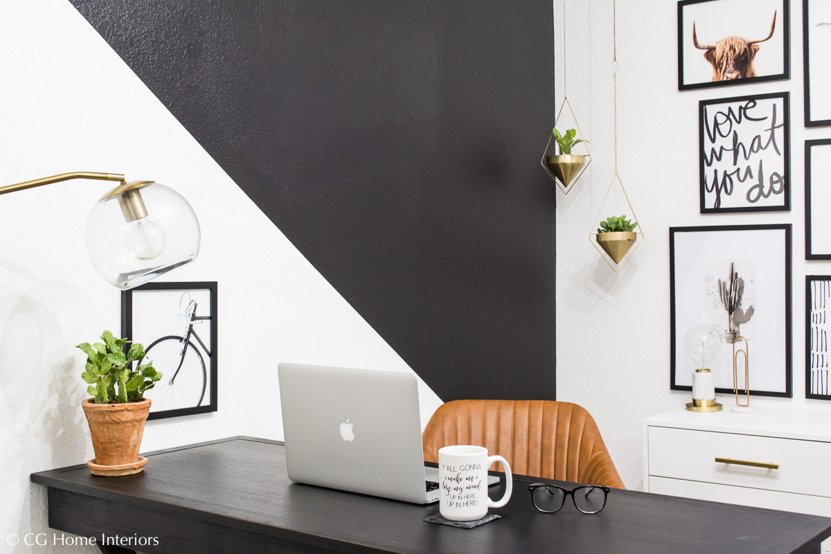 DIY Budget Friendly Modern Home Office Makeover, Hudson Valley Lighting, Mitzi