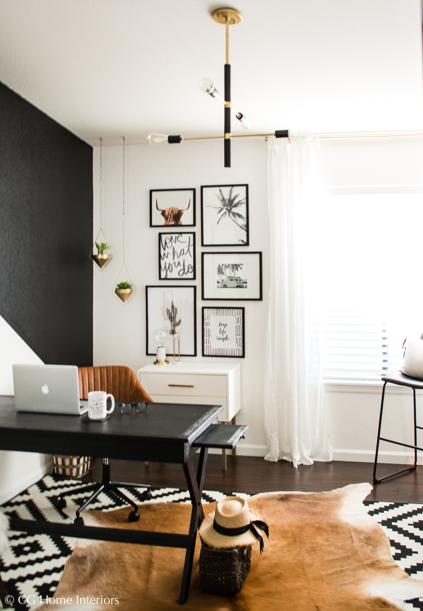 DIY Budget Friendly Modern Home Office Makeover, Hudson Valley Lighting, Mitzi